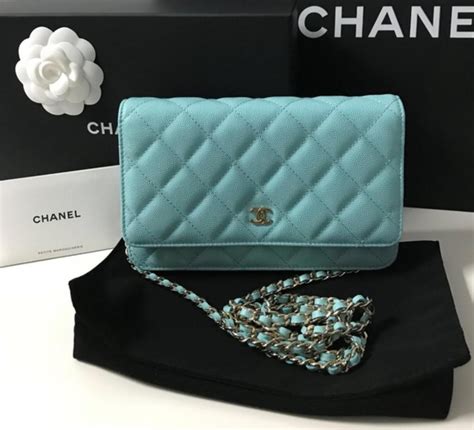 tiffany blue chanel wallet on chain|Chanel wallet sizes.